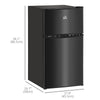 3.2 Cu Ft Compact Refrigerator, Mini Fridge with Freezer, Adjustable Shelves and Reversible Doors for Bedroom
