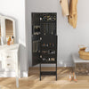 Free Standing Armoire Organizer, Lighted Mirrored Jewelry Cabinet w/ Angle Adjustable & 16 LED Lights Black
