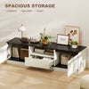 TV Stand for 55-60 Inch TV, Entertainment Center w/ Cabinets, Shelf, Drawer and Cable Management for Living Room, White