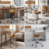 Adjustable PU Leather Saddle Chair with 360° Swivel, Healthy Posture, Saddle Chair for Massage Home Office, Light Brown