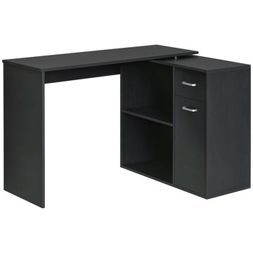 180° Rotating Home Office Corner Desk Storage Shelf Cabinet Black