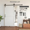42inx84in Barn Door with 7FT Sliding Door Hardware Kit, Handle, Upgraded Rollers and Floor Guide, Waterproof
