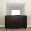 Kitchen Sideboard Cabinet with 4 Barn Doors and 2 Adjustable Shelves, Buffet Table for Living Room, Hallway, Black