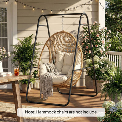 Hanging Hammock Stand Only Heavy Duty Steel A-Frame for Hanging Hammock, Max Load 330 LBS, Black