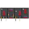 38 Piece Metal Peg Board with Accessories, Shelf Tool Organizer, Black and Red