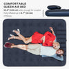 Queen Size Air Mattress Camping Air Bed with 2 Pillows and Hand Pump, Blue
