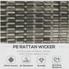 5 Pieces Wicker Patio Furniture Sofa Set Thick Padded Cushions, Outdoor PE Rattan Conversation Coffee Set with Armchairs, Footstools and Glass Top Table, Light Grey