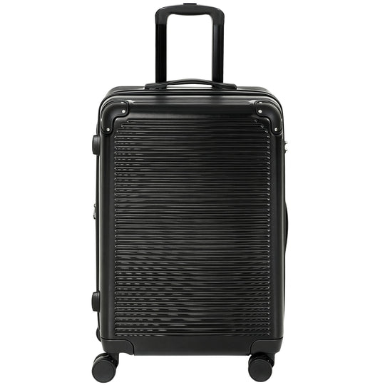 24-Inch Expandable Luggage, Hardshell Suitcase with Spinner Wheels, Top Handle, Side Handle, TSA Lock, Black