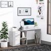 L-Shaped Corner Straight Writing Desk with Storage Shelf, Drawer, Home Office PC Table Computer Workstation, Black