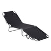 Outdoor Folding Chaise Lounge, Reclining Lounge Chair with Adjustable Backrest and Breathable Mesh Fabric, Black