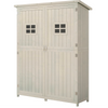 Abri de jardin en bois de 4 x 1,5 pi, rangement extérieur avec fenêtres et double porte pour jardiniers, gris