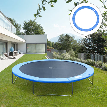 Soozier Trampoline Pad, 14FT Replacement Trampoline Safety Pad Mat Spring Cover, Water-Resistant, UV-Resistant, Tear-Resistant, No Holes for Pole, Blue