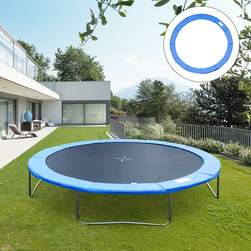 Soozier Trampoline Pad, 14FT Replacement Trampoline Safety Pad Mat Spring Cover, Water-Resistant, UV-Resistant, Tear-Resistant, No Holes for Pole, Blue