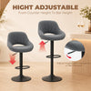 Swivel Bar Stools Set of 2, Linen Upholstered Counter Height Barstools with Round Metal Base