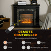 Electric Fireplace Mantel Wood Surround, Freestanding Fireplace Heater with Realistic Flame, Adjustable Temperature, Timer, Overheating Protection, and Remote Control, Black