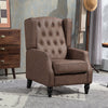 Faux Leather Accent Chair with Thick Padding for Living Room, Bedroom, Home Office, Brown
