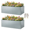 Set of 2 Galvanised Raised Garden Bed, 6 x 3 x 2 ft Metal Garden Bed with Safe Edging, Green