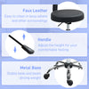 Adjustable Rolling Stool with Removable Backrest, Faux Leather Swivel Stool Chair for Salon Spa, Bar, Massage, Black