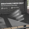 Outdoor Bistro Set, 3 Piece Wicker Patio Furniture with Mesh Seat, Glass Table, Cushions for Porch, Balcony, Cream White