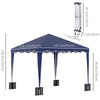 10' x 10' Pop Up Canopy Tent with Sand Bags, Instant Shelter with Adjustable Height and Carry Bag, Garden Outdoor Party Tent, Blue