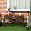 Patio Wicker End Table, Outdoor PE Rattan Side Table, with Plastic Board Under the Full Woven Table Top for Patio, Garden, Balcony, Mixed Brown
