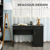 Computer Desk and Bookcase Set, Study Table with Adjustable Shelf, Bookshelf with Open Compartments and Cabinet, Black