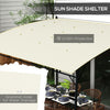 10' x 13' Backyard Pergola with UV30+ Protection Canopy and Steel Frame for Porch, Patio, Deck, Cream White