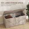 39.4 Inches Storage Chest, Storage Trunk with 2 Safety Hinges for Living Room, Grey Wood Grain