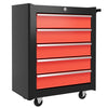 Rolling Tool Chest, 5-Drawer Lockable Tool Cabinet with 4 Wheels, Handle, Toolbox Storage Organizer for Garage, Workshop, Repair Shop