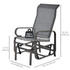 Patio Glider with Breathable Mesh Fabric, Outdoor Glider Chair, Garden Rocking Gliding Seat for Patio, Yard, Porch, Grey