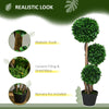 3ft Artificial Tree, Triple Ball Boxwood Topiary with Pot and Sandalwood Leaves, for Indoor Outdoor Home