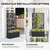 Raised Garden Bed with Trellis, Outdoor Privacy Screen with Planter Box, 24