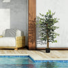 4.3FT Artificial Ficus Tree, Fake Tree with Leaves, Faux Plant in Nursery Pot for Indoor Decoration
