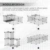 Small Animal Cage with 16 Panels, Portable Metal Wire Pet Fence with Door, Non-slip Feet for Bunny Guinea Pig
