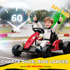 Qaba 24V Electric Go Kart with Dual 150W Motors, Adjustable Seat & 11.2MPH High Speed, Slow Start, 5-Point Harness, Red
