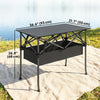 3ft Folding Camping Table, Picnic Table with Mesh Storage Net, Carrying Bag and Metal Frame, Black