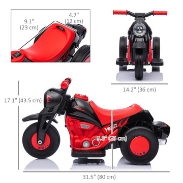 Qaba Electric Motorcycle for Kids, 6V Ride on Bubble Car with LED Headlight, Music, Pedal, for 2-5 Years Green
