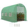 11.5' x 6.6' x 6.6' Walk-in Tunnel Greenhouse Garden Plant Seed Growing Warm House Outdoor Hot House w/ Roll Up Door, Windows, PE Cover Green