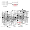 40 Pcs Small Animal Cage Bunny Hutch Portable Metal Wire with Ramps for Kitten Chinchilla, Black