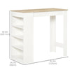 Bar Table, High Top Pub Table with 4 Storage Shelves, Modern Bar Height Table for Home Bar, Kitchen