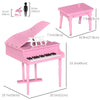 Modern Kids Piano, 30 Keys, Set of 2, Mini Toy for Child, Grand Piano with Music Stand and Bench, Ideal Gift, Pink
