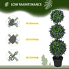 3.5ft Set of 2 Artificial Plants, Lavender Flowers Ball Trees with Pot, for Home Indoor Outdoor Decor