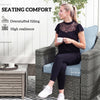 Seat Cushion Back Pillows Replacement Set of 2, Patio Chair Cushions Set for Indoor Outdoor, Light Blue