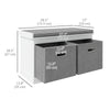 Shoe Storage Bench with Seat, Entryway Bench Seat with Cushion, 2 Fabric Drawers for Hallway, White