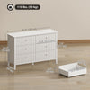 Double Chest of Drawers, Modern 6 Drawer Dresser for Bedroom, Living Room, Hallway, Closet, White