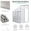 6' x 4' Aluminum Lean-to Greenhouse Polycarbonate Walk-in Garden Greenhouse with Adjustable Roof Vent, Rain Gutter and Sliding Door for Winter
