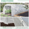 20'x10'x6.6' Tunnel Greenhouse with UV-Resistant Cover, Zippered Door and 12 Roll-up Windows, Outdoor Green House for Garden Plant, White