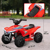 Qaba Kids ATV, 6V Battery Powered Electric Vehicle with Headlights, Music, Forward/Reverse Switch for 18-36 Months, Red