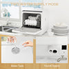 Countertop Dishwasher with Built-in 6L Water Tank, 5 Wash Programs, Touch Control, LED Display, Dual Water Supply, White
