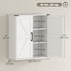 Bathroom Wall Cabinet, Wall Mounted Medicine Cabinet with Barn Doors and Adjustable Shelves, Over The Toilet, White